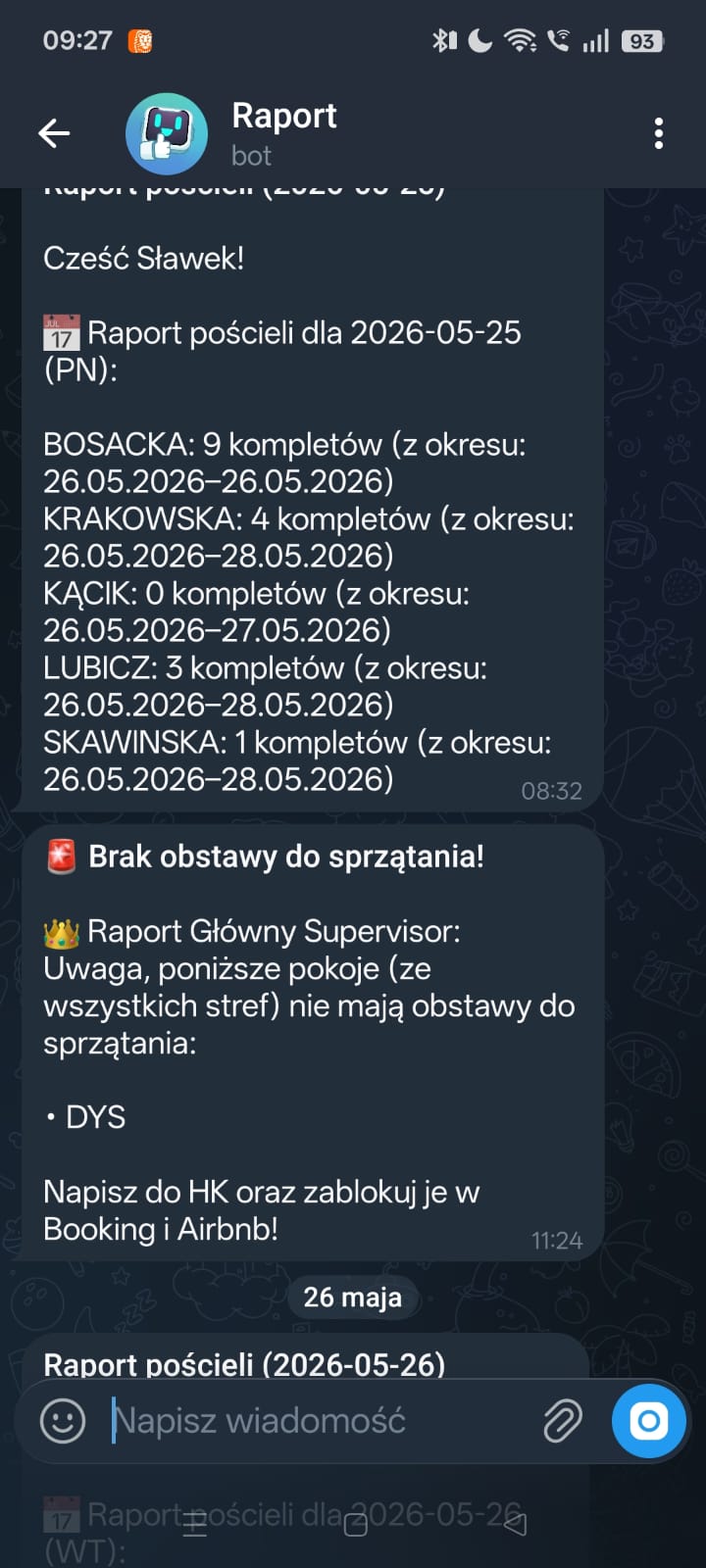 Skrypt Rozliczeniowy zintegrowany z Botem